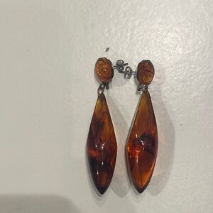 Elegant Amber Drop Earrings